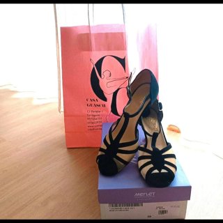 Zapatos Merlet Talla 39 Negro/Beige