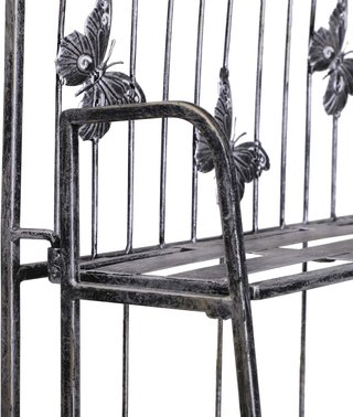 Scaffale Portavasi Pieghevole a 3 Livelli per Giardino Balcone, Metallo, Argento, 44X25X96 Cm