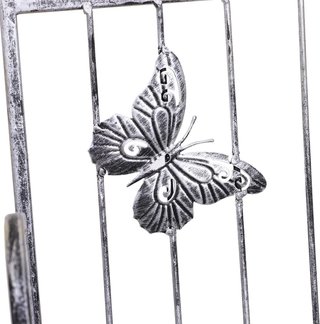 Scaffale Portavasi Pieghevole a 3 Livelli per Giardino Balcone, Metallo, Argento, 44X25X96 Cm