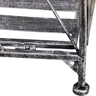 Scaffale Portavasi Pieghevole a 3 Livelli per Giardino Balcone, Metallo, Argento, 44X25X96 Cm
