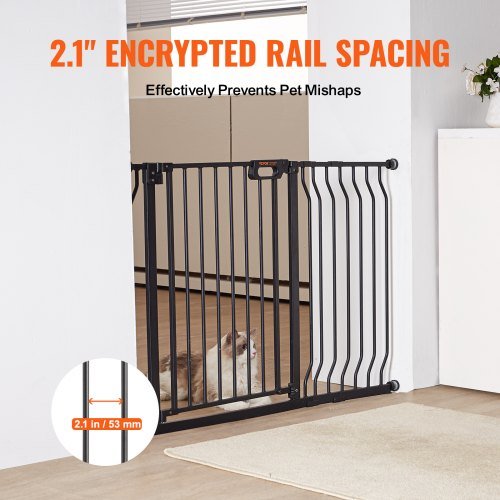 Puerta para Bebés, 74.9 cm-122.9 cm Extra Ancha, 76.2 cm de Alta, Puerta para Perros para Escaleras, Puertas y Casa, Puerta para Niños de Fácil Paso con Cierre Automático, Puerta de Seguridad para...