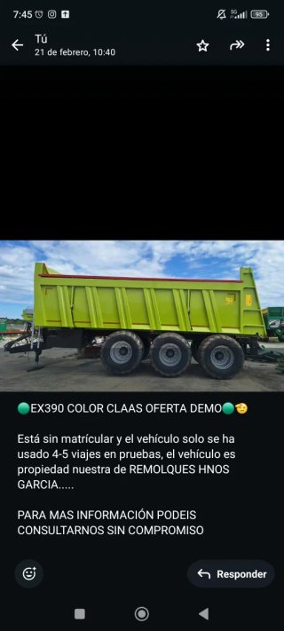 Remolque Claas EX390 Demo