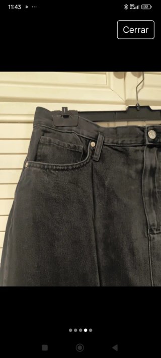 Falda vaquera negra Mango Talla XXL