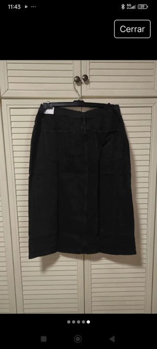 Falda vaquera negra Mango Talla XXL