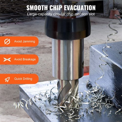 Juego de Cortadores Anulares, 6 piezas Brocas de Mag Drill con Mango Universal, 5.1 cm de Profundidad de Corte, Diámetro de Corte de 2.5 a 5.1 cm, Acero de Alta Velocidad M2AL, con 2 Pines Pilotos...