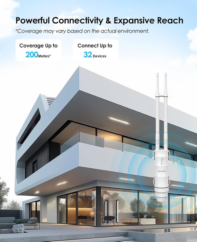 WAVLINK AC1200 Repetidor WiFi Exterior PoE