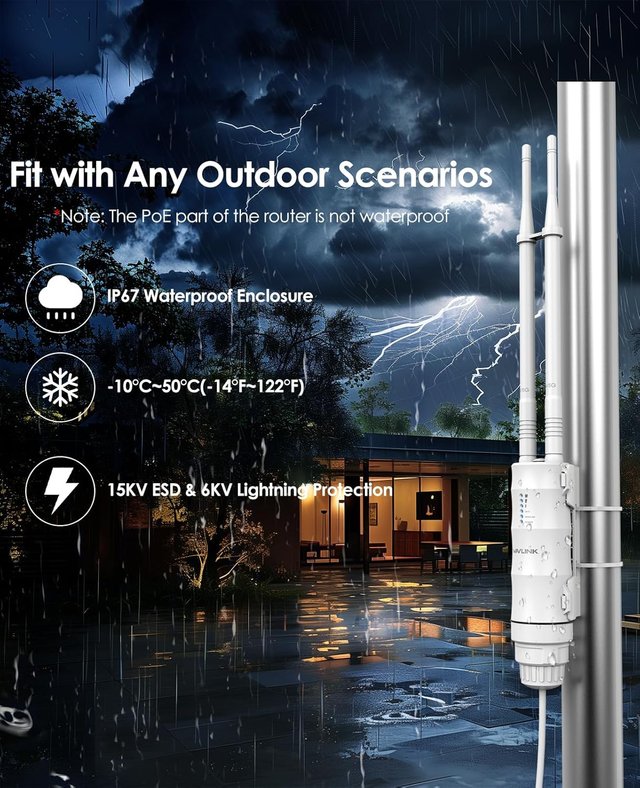 WAVLINK AC1200 Repetidor WiFi Exterior PoE