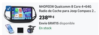 Radio Coche NHOPEEW 8 Core 4+64G Jeep Compass