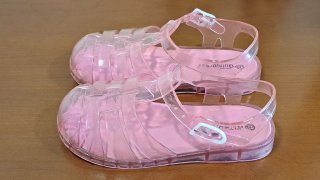 Sandálias de borracha rosa para menina n°29