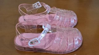 Sandálias de borracha rosa para menina n°29