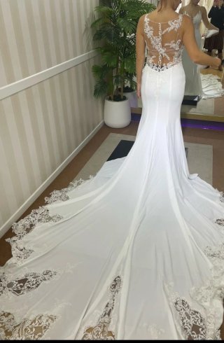 Vestido de Novia Blanco Encaje y Tul