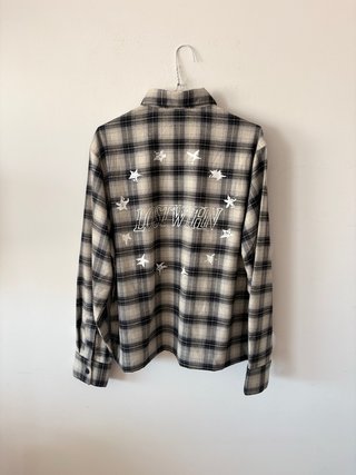 Camisa cuadros Bershka beige y gris