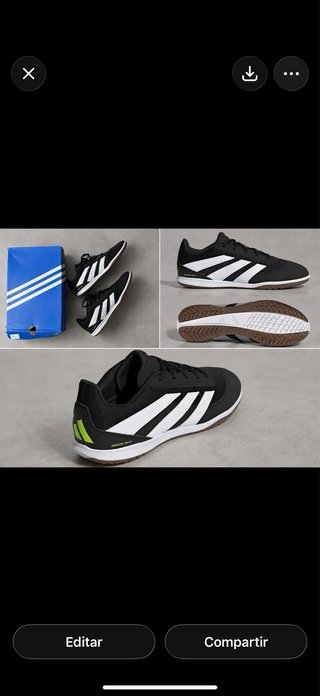 Zapatillas Adidas Futsal Negras y Blancas