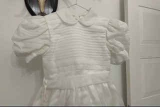 Vestido de comunión gasa niña jaretas