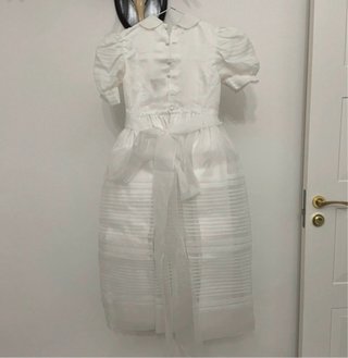 Vestido de comunión gasa niña jaretas