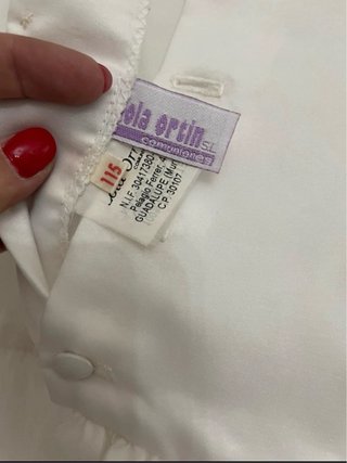 Vestido de comunión gasa niña jaretas