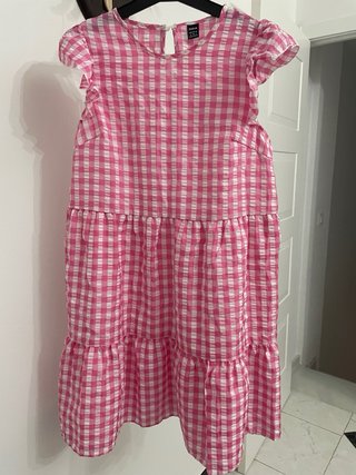 Vestido cuadros vichy rosa verano