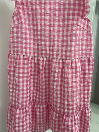 Vestido cuadros vichy rosa verano
