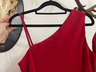 Conjunto Vestido Rojo y Blazer