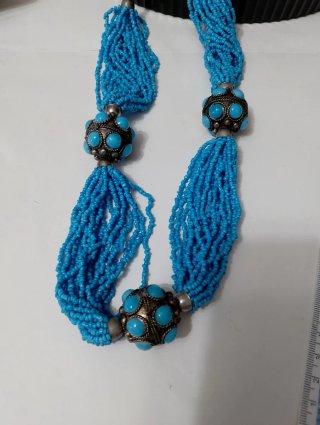 Collana multifilo turchese con perle