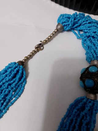 Collana multifilo turchese con perle