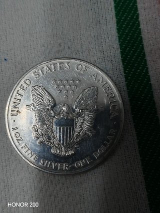 Moneda Plata Dolar Americano Silver Eagle 2002
