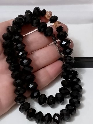 Collana perle vetro sfaccettate