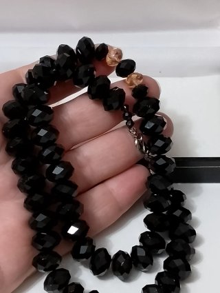 Collana perle vetro sfaccettate