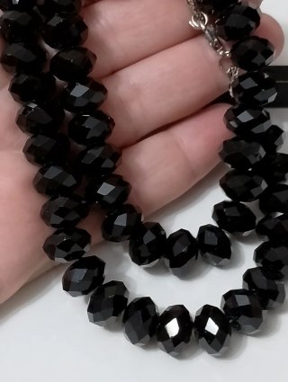 Collana perle vetro sfaccettate