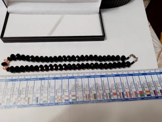 Collana perle vetro sfaccettate