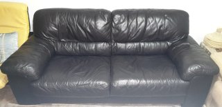 Sofá de cuero negro 2 plazas
