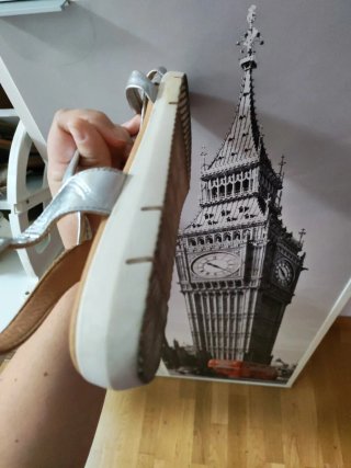 Sandalias plateadas mujer