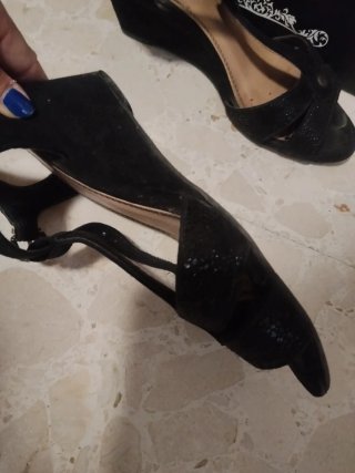 Sandalias cuña negras talla 35