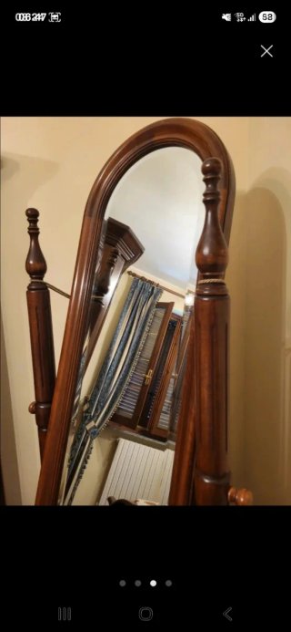 Specchiera basculante vintage in legno