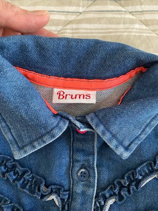 Abito Brums bambina in denim e tulle blu/rosa 18ms