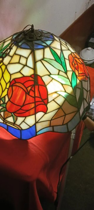 Lampadario Tiffany Vetro Multicolore Vintage