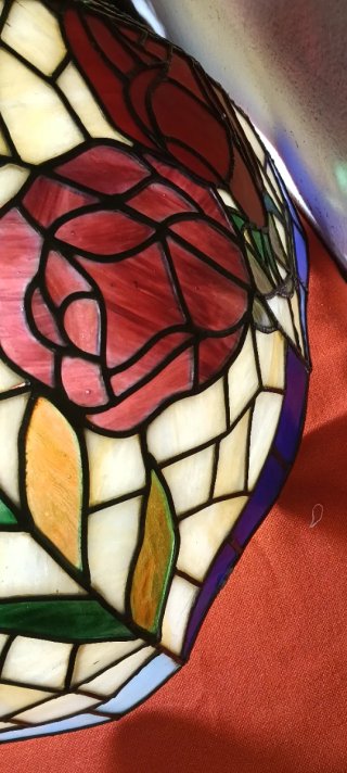 Lampadario Tiffany Vetro Multicolore Vintage