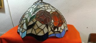 Lampadario Tiffany Vetro Multicolore Vintage
