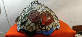 Lampadario Tiffany Vetro Multicolore Vintage