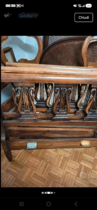 Testiera e pediera noce letto singolo vintage