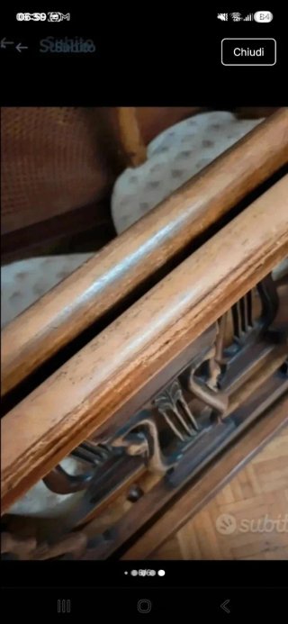 Testiera e pediera noce letto singolo vintage