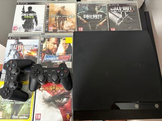 Consola PS3 Negra + 6 Juegos + 2 Mandos