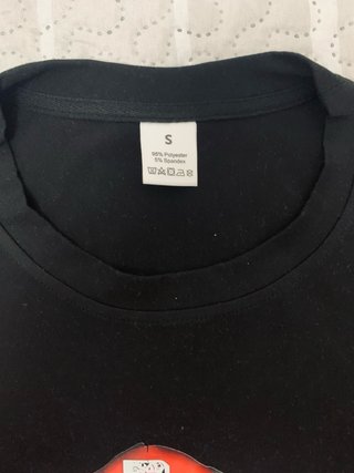 Camiseta Negra Estampada Hombre Talla S