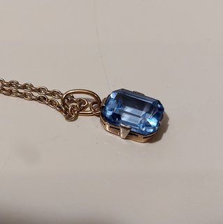 Colgante vintage de oro y aguamarina S.M. año 1950