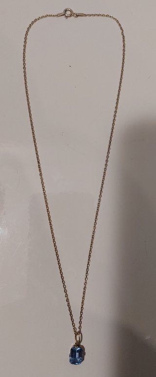 Colgante vintage de oro y aguamarina S.M. año 1950