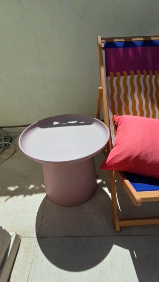 Tavolo da giardino rotondo rosa 50cm
