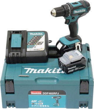 Taladro Makita DDF482RFJ Negro/Azul