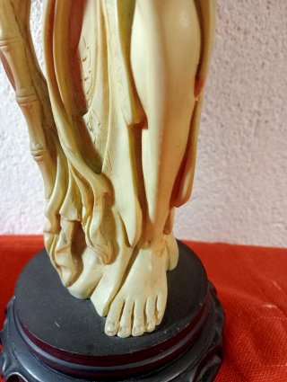 Coppia Statue Cinesi Simil Avorio Anni '60