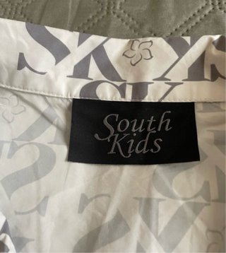 Camisa South Kids Monograma SK Blanca