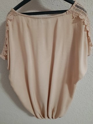 Blusa Vero Moda Beige Encaje